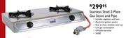 Stainless Steel 2-Plate Gas Stove And Pipe