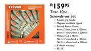 Titan 10pc Screwdriver Set