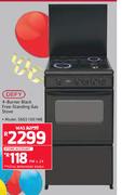 Defy 4 Burner Black Free Standing Gas Stove SGGS1001NB