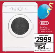 Defy 5Kg White Tumble Dryer DTD258