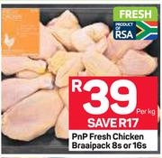 PnP Fresh Chicken Braaipack 8's Or 16's-Per kg
