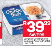Dairymaid Country Fresh Ice Cream-1.5/1.8Ltr Each