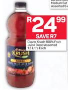 Clover Krush 100% Fruit Juice Blend-1.5L Each