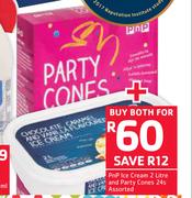 PnP Ice Cream-2Ltr & Party Cones-24s Both For