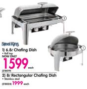Steel King 8L Stainless Steel Rectangular Chafing Dish-Each