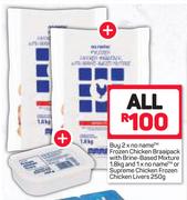 No Name Frozen Chicken Braaipack 2X1.8Kg & Supreme Chicken Frozen Chicken Livers 250g-For All