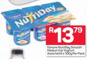 Danone Nutriday Smooth Medium Fat Yoghurt 6X100g-Per Pack