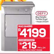 Defy 8Kg Metallic Tumble Dryer DTD311