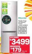 Hisense 299Ltr Metallic Fridge With Bottom Freezer H299BME