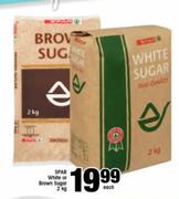 Spar White or Brown Sugar-2Kg Each