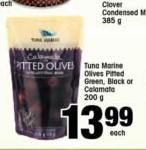 Tuna Marine Olives Pitted Green,Black or Calamata-200g Each