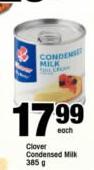 Clover Condensed Milk-385g Each