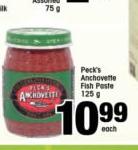 Peck's Anchovette Fish Paste-125g Each