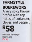 PnP Bulk Farmstyle Boerewors-Per Kg