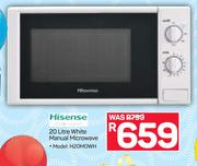 Hisense 20Ltr White Manual Microwave H20MOWH
