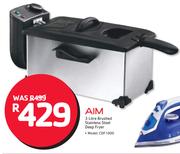 Aim 3Ltr Brushed Stainless Steel Deep Dryer