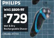 Philips Wet & Dry Rechargeable Shaver AT750