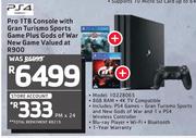 PS4 Pro 1TB Console With Gran Turismo Sports Game Plus Gods Of War New Game 