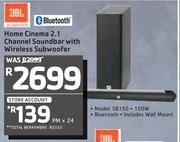 JBL Home Cinema 2.1 Channel Soundbar With Wireless Subwoofer SB150