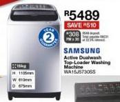 Samsung 15kg Active Dualwash Top Loader Washing Machine WA15J5730SS