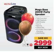 Ultralink Mega Bass 200W Party Speaker