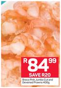 Breco Pink Jumbo Cut And Deveined Prawns-400g