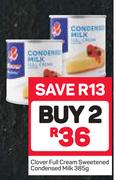 Clover Full Cream Sweetened Condensed Milk-2x385g