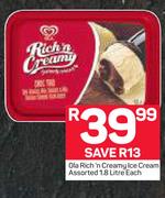 Ola Rich ’n Creamy Ice Cream-1.8Ltr Each