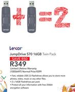 Lexar JumpDrive S70 16GB Twin Pack