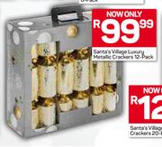 Santa's Village Luxury Metallic Crackers 12 Pack