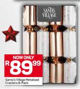 Santa's Village Metalised Crackers 8 Pack