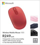 Microsoft Wireless Mobile Mouse 1850-Each