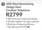 AEG iDect Boomerang Design Dect Cordless Telephone