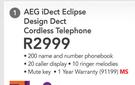 AEG iDect Eclipse Design Dect Cordless Telephone
