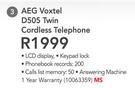 AEG Voxtel D505 Twin Cordless Telephone