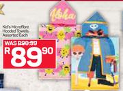 Kids Microfibre Hooded Towels Assorted-Each