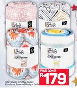 Tela Milano Microfibre Queen Comforter Assorted Designs-Each