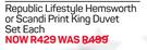 Republic Lifestyle Hemsworth Or Scandi Print King Duvet Set-Each