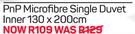 PnP Microfibre Single Duvet Inner-130 x 200cm