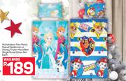 Nickelodeon Paw Patrol,Marvel Spiderman Or Disney Frozen Micrifibre Single Duvet Cover Set-Each