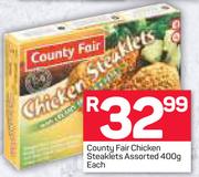 Country Fair Chicken Steaklets Assorted-400g Each