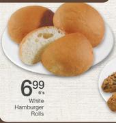 White Hamburger Rolls-6's