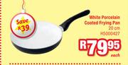 White Porcelain Coated 20cm Frying Pan