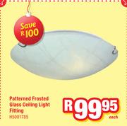 Patterned Frosted Glass Ceiling Light Fitting