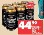 Windhoek Draught Beer Cans - 6x440ml 