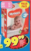 Huggies Dry Comfort Disposable Nappies Mini-66's, Midi-58's, Maxi-50's Per Pack