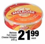 Melrose Full Cream Cheese Wedges-200g