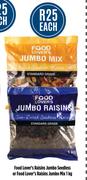 Food Lover's Raisins Jumbo Seedless Or Food Lover's Raisins Jumbo Mix-1Kg Each