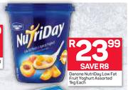 Danone Nutriday Low Fat Fruit Yoghurt-1kg Each