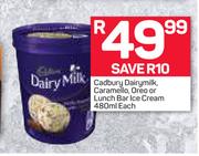 Cadbury Dairymilk, Caramello, Oreo Or Lunch Bar Ice Cream-480ml Each